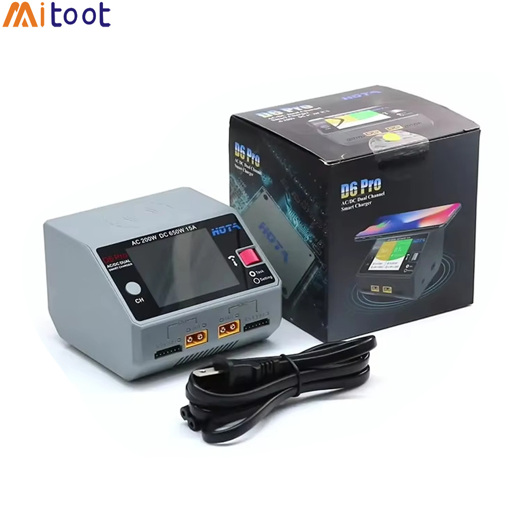 HOTA D6 Pro Black AC 200W DC 2 - Hota D6 Pro Dual Lipo Charger 评论和价格