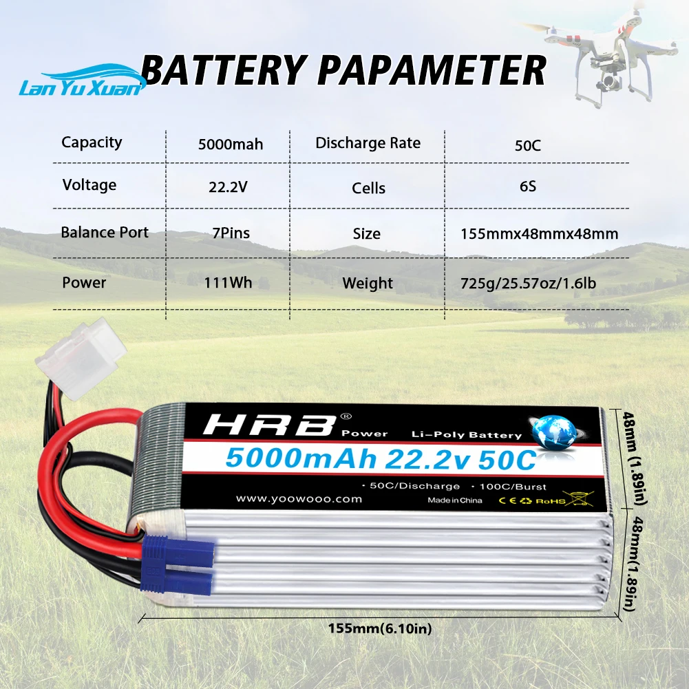 2pcs  6S Lipo Battery 22.2V 50 - 6S Lipo Battery 22.2V 5000Mah 评论和价格