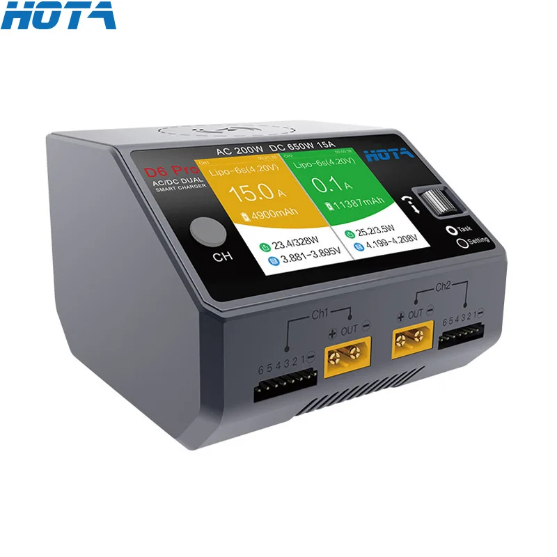 HOTA D6 Pro AC 200w DC 2x325w  - Hota D6 Pro Dual Lipo Charger 评论和价格