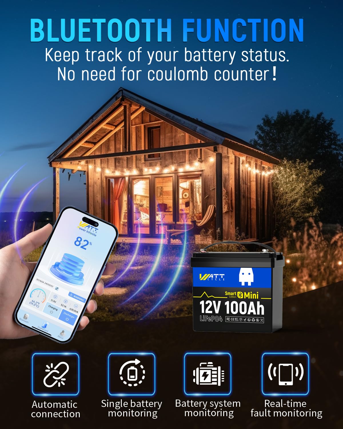 12V 100Ah Mini LiFePO4 Battery - Lifepo4 12V 100Ah Bms Bluetooth 评论和价格