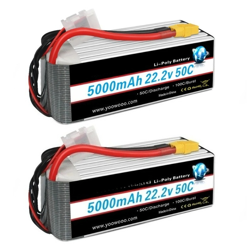 2PCS For RC Airplane Helicopte - 6S Lipo Battery 22.2V 5000Mah 评论和价格